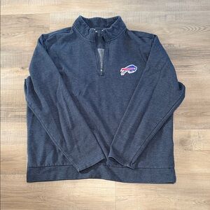 Men's Navy Buffallo Bills Quarter-Zip Sweater
